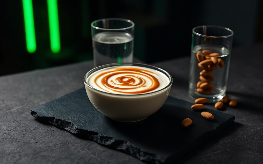 Greek yogurt with almond butter, seeds and magnesium